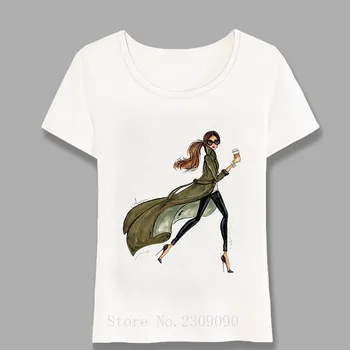 De Vara noi Hip Hop Femei de Moda T-shirt Cafea Rece Fata Imprimate T-Shirt VOGUE Fată Topuri Casual Hipster Femeie Teuri Harajuku
