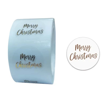500pcs/Rola Rotund Transparent Crăciun Fericit Autocolante Plic Carduri Cadou Eticheta Sigiliu