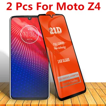 2 Buc 21D Curbat din Sticla Temperata Pentru Motorola MOTO Z4 Complet Capacul de Protecție de film Protector de Ecran Pentru MOTO z4