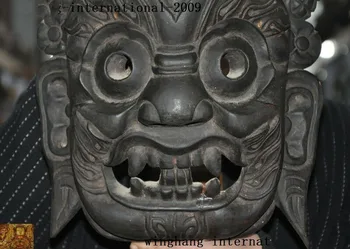 Decor de nunta Tibet Budismul Bodhi lemn sculpta Sacrificiu Craniu Mahakala Buddha cap măști masca
