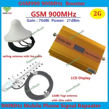 ZQTMAX 70dB GSM Telefon Mobil Amplificator de Semnal 2g Celulare Amplificator de Semnal GSM900 Repetor cu 13db Antena Yagi + Antena de Plafon