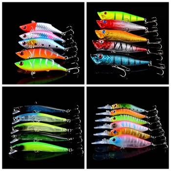 New Sosire 47pcs/lot Mixt Momeli de Pescuit 9 Stil Diferit Crankbait de Pescuit Artificiale 47 Culori Momeli de Pește momeală