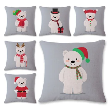 Drăguț de Crăciun Urs Polar Capac de Perna Lenjerie Frumoasa Pernele de Acoperire pentru Relaxare cu Canapea Living Home Decor de Pernă