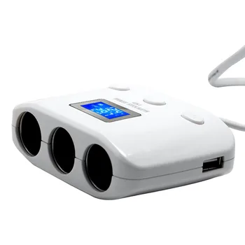 Soclu Bricheta Dozator Incarcator Auto Adaptor 3.5 Un Dual USB Port Voltmetru / Temperatură LED Display