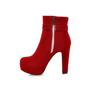 ASUMER moda noi sosesc femei cizme de turma cu fermoar, catarama negru roșu albastru doamna glezna cizme platforma super high dimensiuni mari 33-43