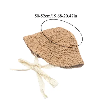 Noul Copil Drăguț Fete pălărie de Paie Bowknot Pescar pălărie de Soare Copii Mari Plaja de Refuz de Vară Luntraș Plaja Panglică Rotund Plat pălărie de Top