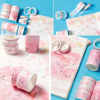 7Pcs Romantic Sakura Ocean Star Washi Tape Bandă Adezivă DIY Scrapbooking Eticheta adezivă de Mascare Benzi