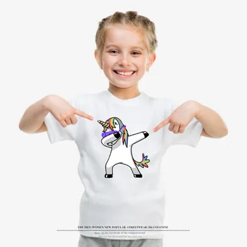 Băieți și Fete de Vara T-shirt, O-Neck Bumbac Imprimare Toddler Copii Fete Haine Casual din Bumbac cu mânecă Scurtă de Moda de Desene animate de Imprimare