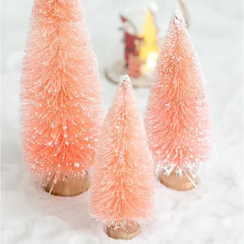 S-Au Înghesuit Artificial De Crăciun Copac Globuri De Zăpadă Decor Drăguț Unic Mini Sticlă Perie Copaci Destul De Partid De Vacanță Decoratiuni