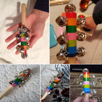 Instrument Muzical Clopotelor Grădiniță Din Lemn Colorat Rod Clopot De Predare-Învățare Instrumente De Educație Tradiționale, Jucării Pentru Copii