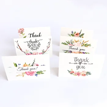 6 Buc/Set Vă Mulțumesc Scrisoare de Flori Lăsați Mesaj de Cărți de Hârtie Decor Cadou Card de Ziua Recunoștinței Card de Recompense Card de 10*15 CM