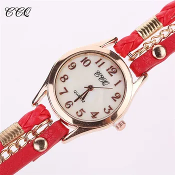 CCQ Brand de Lux Vintage din Piele Brățară Ceas Bărbați Femei Ceas doamnelor designer de ceasuri, ceasuri de lux pentru femei 2018
