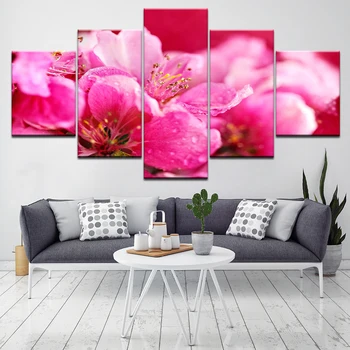 Arta de perete Panza Pictura dormitor Living Room Decor Acasă Poza 5 Panoul Romantic Pink peach blossom de Flori HD Imprimare Postere