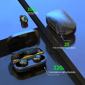 Noi TWS Bluetooth 5.0 set de căști wireless touch display digital de reducere a zgomotului căști stereo sport cu cască cu încărcare compar