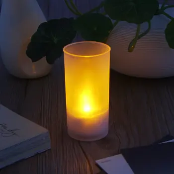 1 BUC LED Reîncărcabilă parfumate decorative ceai lumina lumanarea set fără flacără Senzor de Sunet Lumanare LED velas lumânări ledLight bougeoir