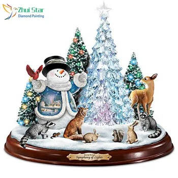 Zhui Stele 5D Diy complet Piața de foraj de diamant pictura cruciulițe om de Zăpadă și Cerb Pietre broderie Mozaic decor acasă cadou