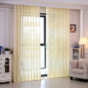 YCENTRE Decorative Semi jacquard Dantela pură Perdeaua de Tul Voile Panou pentru Windows Living Bucatarie Dormitor Perdele