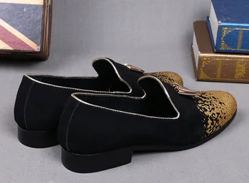 Coreeană Stil Italian Barbati Pantofi Rochie Metalic Din Piele Rotund Toe Toamna Papuci De Casă Oficială De Pantofi De Lux Zapatillas Hombre