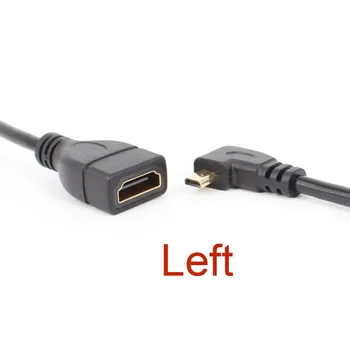 Aur plantate compatibil HDMI Femeie la 90 de Grade la stânga în Unghi Micro compatibil HDMI de sex Masculin Cablu Adaptor NOU