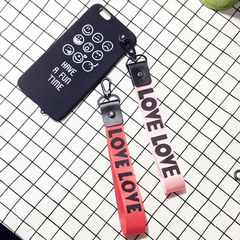 Cuvinte de dragoste Roz Alb Telefon Bretele Gât Lanyard-uri pentru Cheile de IDENTITATE Sală de Telefon Suport de Prindere pentru Xiaomi/iPhone Scrisoare Printuri Curea