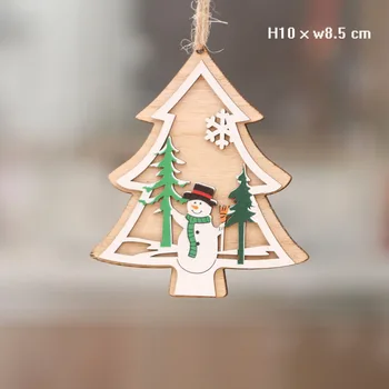 3D Crăciun Ornament din Lemn Agățat Pandantive Star Xmas Copac Bell Decoratiuni de Craciun Pentru Casa Petrecerea de Anul Nou Navidad Decor