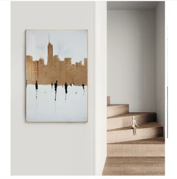 Rezumat Bronz Panza Pictura Nordică Poster Print Britanic Wall Street Art Imaginile pentru Living Clasic de Perete Tablouri Deco