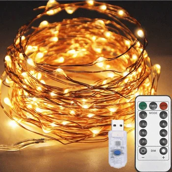 LED Lumini Șir de Sârmă de Argint Ghirlandă cu Led-uri Alimentat De USB Zână Lumină în aer liber, Vacanță, Lumini de Craciun Petrecere de Nunta de Decorare