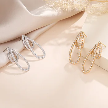 MAIKALE Simplu Legăna Apă Picătură Cercei mai Multe Cubic Zirconia de Aur/Argint de Culoare coreean Cercei pentru Femei Bijuterii Cadou pentru Petrecere