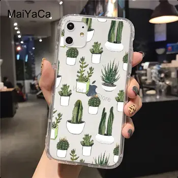Drăguț cactus Cactusi, Suculente Clar de Caz Pentru iPhone XS Max X XR 11 12 Pro Max mini SE 2020 6S 7 8 Plus 5S TPU Capacul din Spate