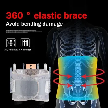 Suport lombar Centura Hernie de Disc Lombara de Protectie cu Bretele Curea Terapia Magnetică ochiurilor de Plasă Respirabil Auto-încălzire Talie Protecție