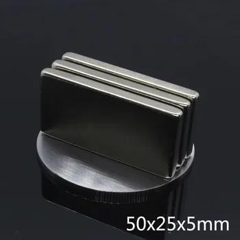 5pcs Cuboid Bloc 50 x 25 x 5 mm foarte Puternic N35 Neodim Magneți de pământuri Rare Magnet de Neodim 50*25*5 50x25x5 magnet permanent