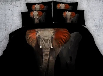 JF-299 Copii full size elefant de imprimare set de pat 3d regina king size animal seturi de lenjerie de pat
