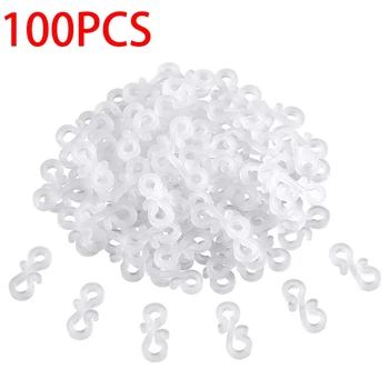 100 Buc Crăciun Mini Jgheab Cârlig S-Clema Clema de Plastic pentru Decoratiuni Exterioare De Craciun Petrecere