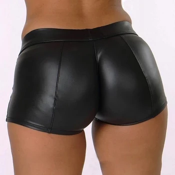 Toamna Iarna Femei Mini pantaloni Scurți Negru Respirabil PU pantaloni Scurți din Piele 2021 Moda Sexy Femei din Partid pantaloni Scurți