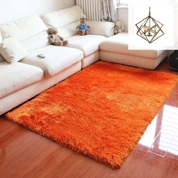 Usa mat non-alunecare lavabil culoare portocaliu noptiera sau vestiar, covor shaggy masina mat poate fi decupată acasă covor de pluș