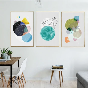Geometrice abstracte Tablouri Canvas Nordic Minimalist și Postere de Imprimare Arta de Perete Imaginile Pentru Camera de zi Decor de Birou Acasă