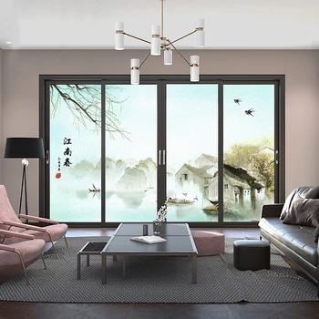 Personalizate noul stil Chinezesc autocolante sticla mată film birou usa glisanta living, dormitor decorative celofan