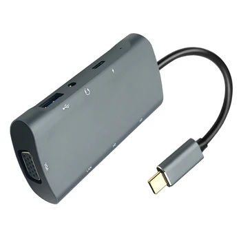 USB de Tip C Hub Adaptor 7 în 1 Tip C ToHDMI VGA RJ4 Hub