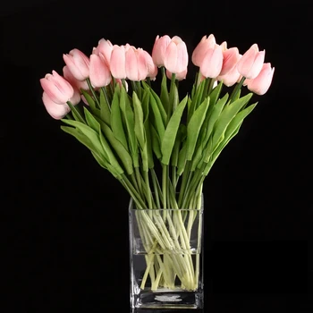 10buc Floare de Lalea Latex Real Atingeți pentru Buchet de Nunta Decor mai Bune Flori de Calitate (lalea roz)