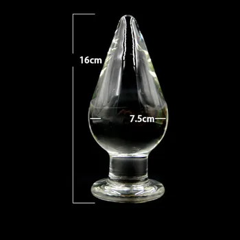Mare Anal Plug Dimensiune 16cm*7.5 cm foarte Mare de Cristal Transparent de Sticlă, Dop de Fund Analsex Penis Urias Analsex Jucarii Sexuale Pentru Femei pentru Bărbați.