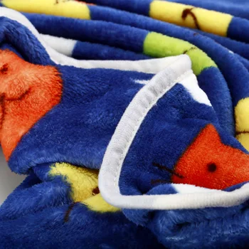 140X200cm Desene animate Multicolore Cap de Pisică Tipărite Coral Flanel copil Copil Pat de Somn Capac Pătură de Canapea/ Călătorie/ Masina Pleduri