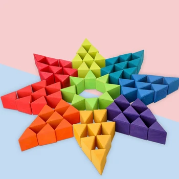 72Pcs Mare Triple-a Încolțit Blocuri DIY Stivuire Jucării Educaționale din Copilărie Jucărie