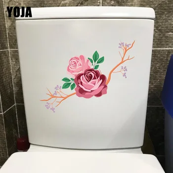 YOJA 23.5*10.1 CM Mână-Pictat Desene animate Flori Toaletă Autocolante Moda Decalcomanii de Perete T1-0349