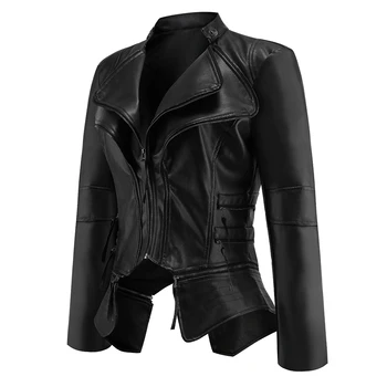 Super Calitate din Piele PU Jacheta Gotic Haina de Piele pentru Femei de Iarnă de Moda Toamna Motocicleta Jacheta Neagră de Îmbrăcăminte exterioară Geaca de piele
