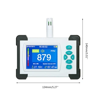Portabil cu Dioxid de Carbon de Calitate a Aerului Monitor cu Temperatură și Umiditate, Display CO2 Metru Tester cu Baterie Reîncărcabilă