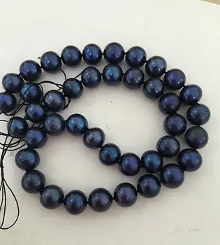 UIMITOARE AAA9-10mm tahitian albastru negru colier de perle 18inch