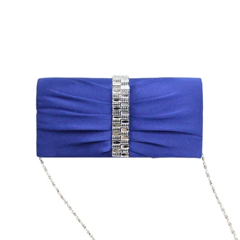 Populare pure color diamante diamante de cristal stras sac de ambreiaj cutat decora satin femeie doamna fată geanta de seara
