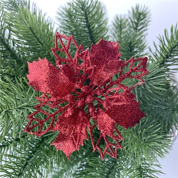 De Crăciun Artificial Flori Sclipici Decorativ De Flori False Crăciun Fericit Copac Decoratiuni Pentru Casa Cadouri De Crăciun Ornament