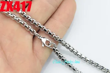 Patru suprafața de lustruit din oțel inoxidabil colier de 3,5 mm rotund caseta de lanț om de sex masculin femei moda bijuterii 20buc ZX417