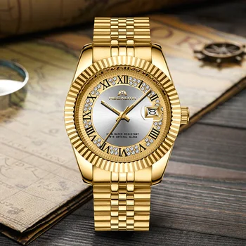 MEGALIT Ceasuri de Lux Bărbați Impermeabil Analog Data Încheietura Ceas Pentru Om de Afaceri de Aur Casual Bărbați Cuarț Ceas Relogio Masculino